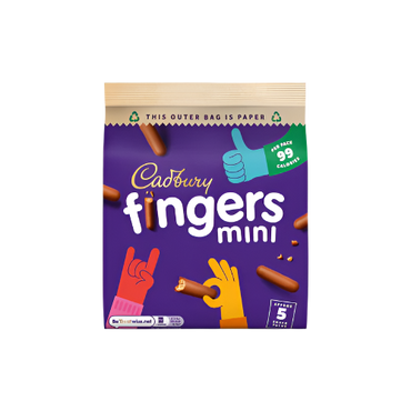 Cadbury Mini Fingers Chocolate Biscuits 5 x 19.3g – Milk Chocolate Coated Biscuits